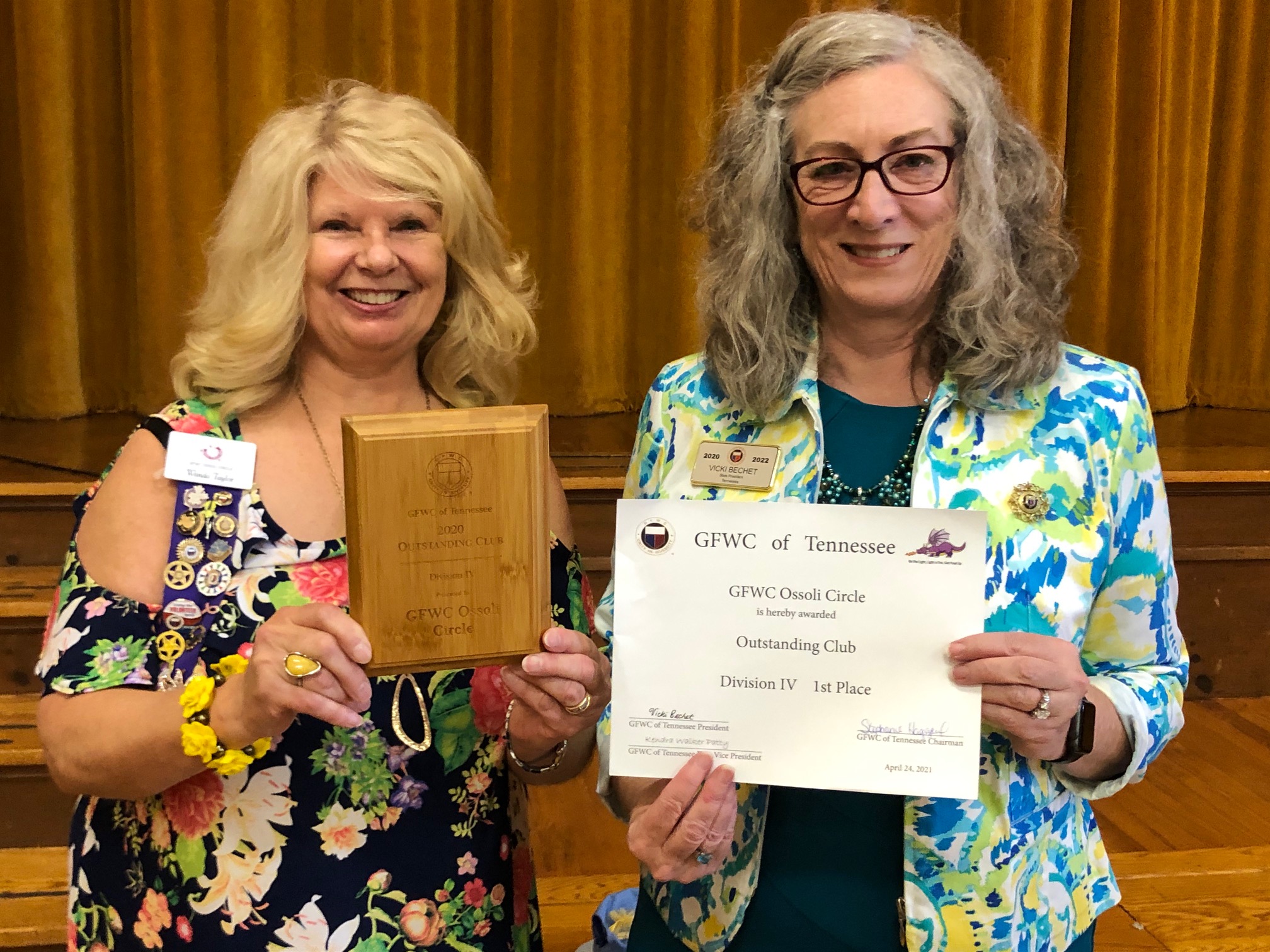 Read more about the article GFWC Ossoli Circle honored as Outstanding Club in Division IV at GFWC of Tennessee Conference.