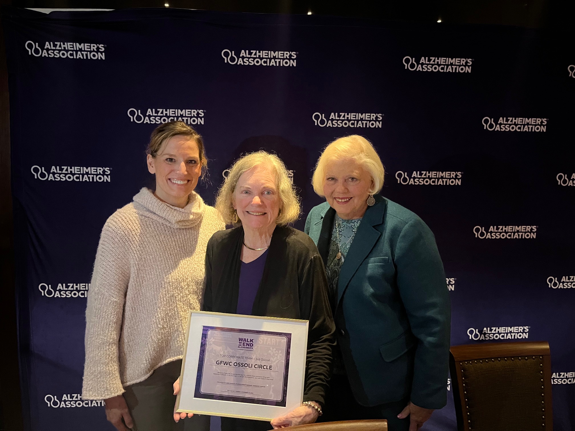 Read more about the article Ossoli Circle Honored at Walk to End Alzheimer’s Celebration